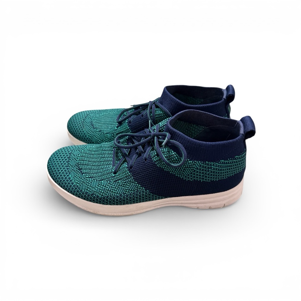 Fitflop US8 Uberknit slip on high top‎ green blue